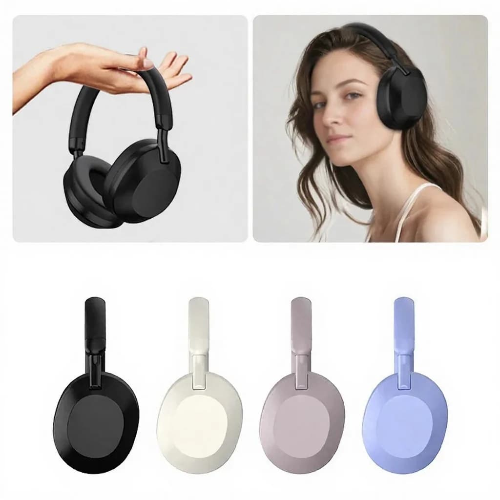אוזניות אלחוטיות עם ביטול רעשים אקטיבי, Bluetooth 5.4, מעל האוזן