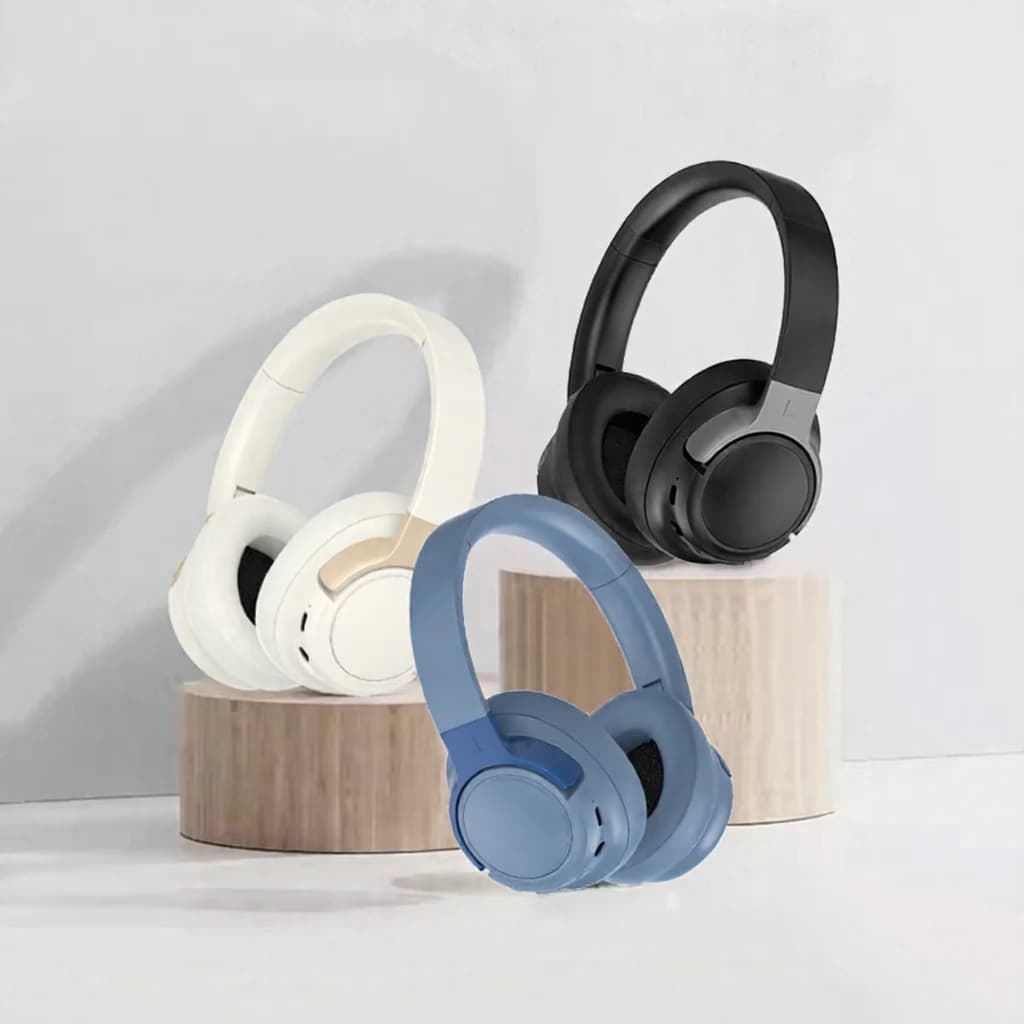 אוזניות Bluetooth אלחוטיות מעל האוזן עם ביטול רעשים אקטיבי