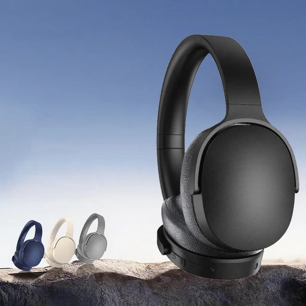 אוזניות Bluetooth אלחוטיות עם ביטול רעשים אקטיבי, מעל האוזן, סוללה חזקה