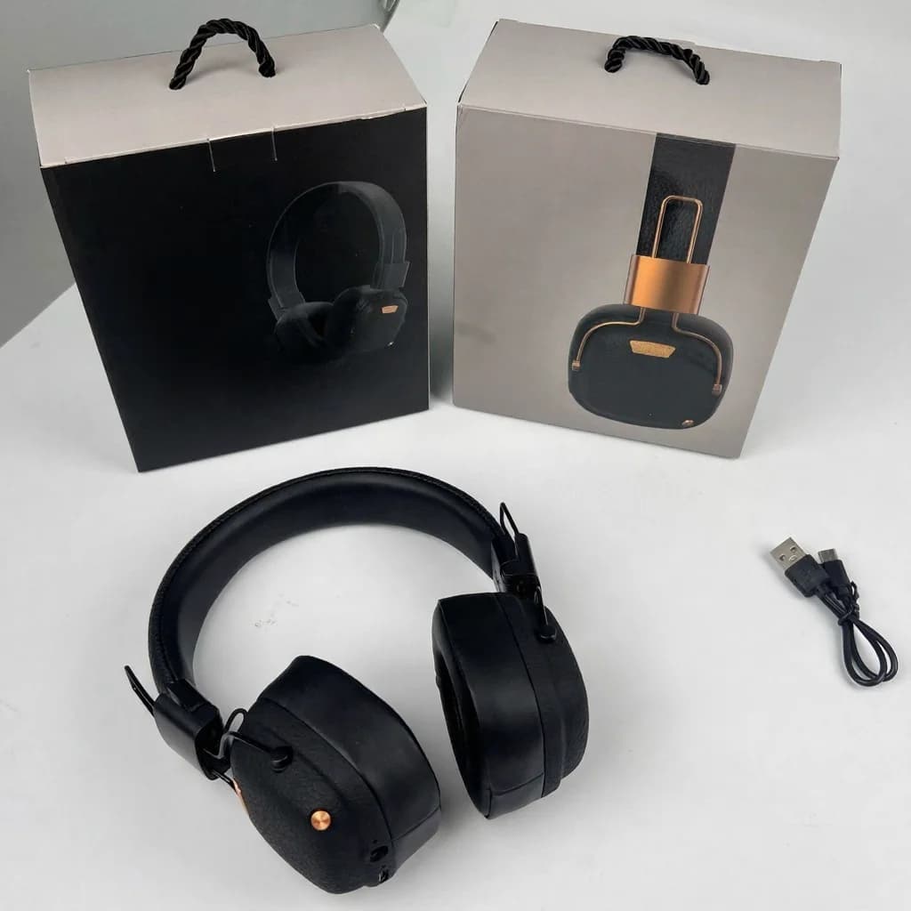Retro Over-Ear Bluetooth Headphones with EQ Modes and Foldable Design