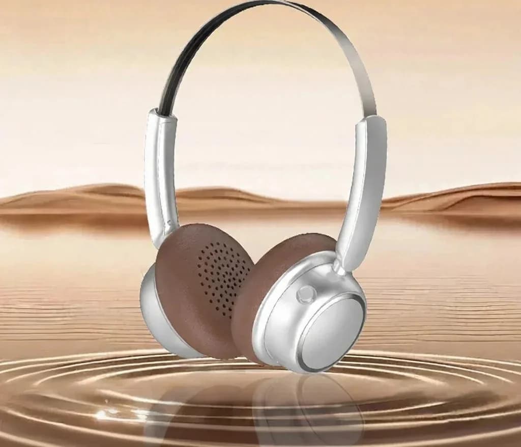 אוזניות Bluetooth אלחוטיות בסגנון רטרו עם רצועת ראש מתכתית וסוללה חזקה