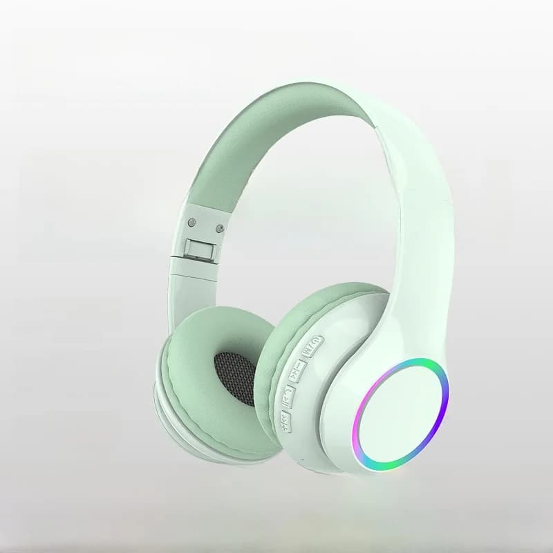 אוזניות אלחוטיות Bluetooth עם תאורת LED ומיקרופון