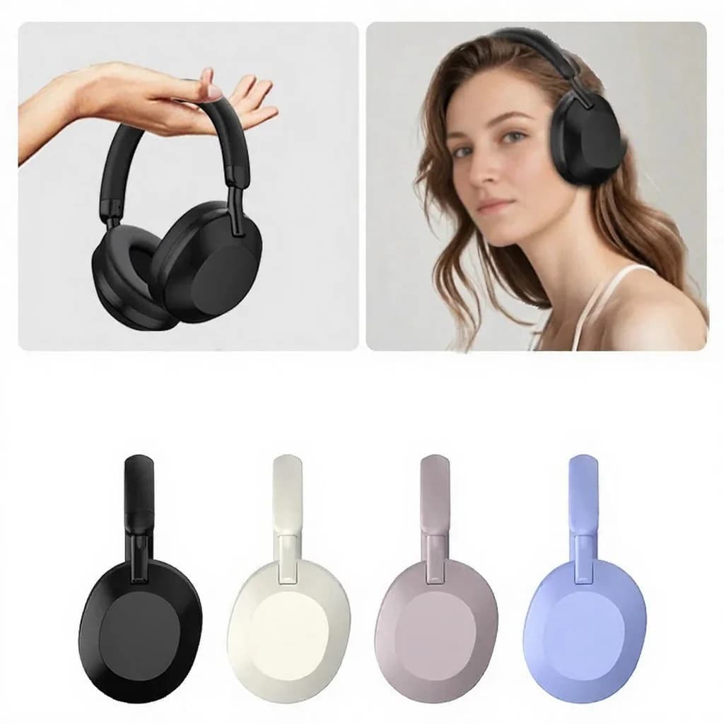 אוזניות Bluetooth אלחוטיות מעל האוזן עם ביטול רעשים אקטיבי (ANC)
