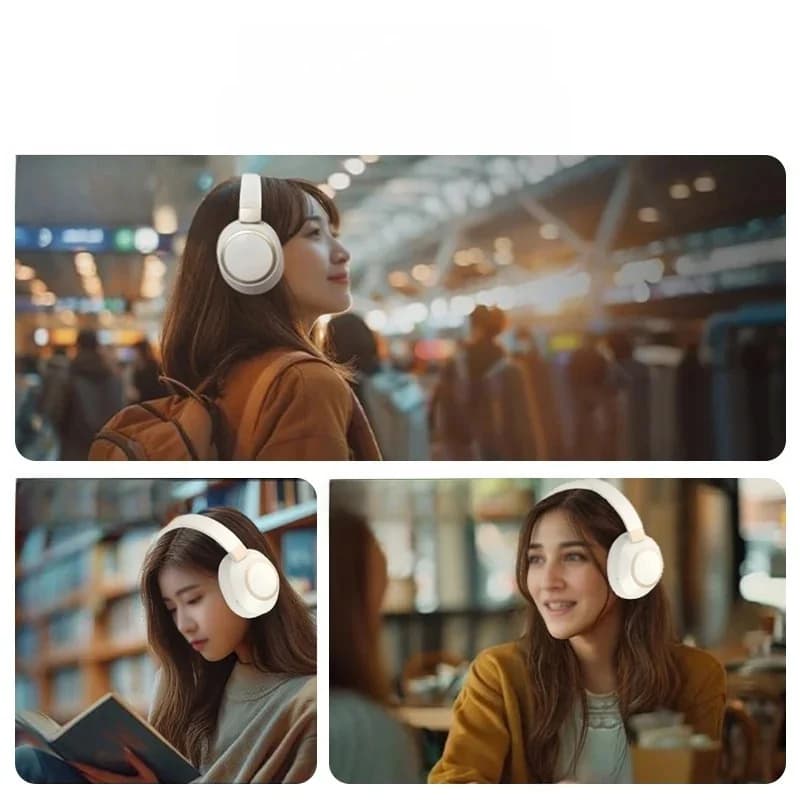 אוזניות אלחוטיות Bluetooth סגורות עם ביטול רעשים אקטיבי וסטריאו