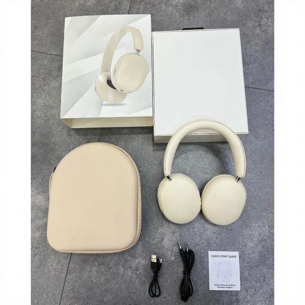 Wireless ANC Over-Ear Headphones with Protein Leather Earcups