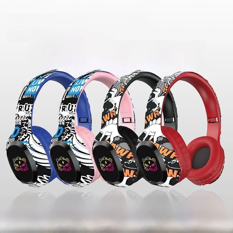 אוזניות אלחוטיות מעל האוזן עם חריץ לכרטיס TF ו-Bluetooth