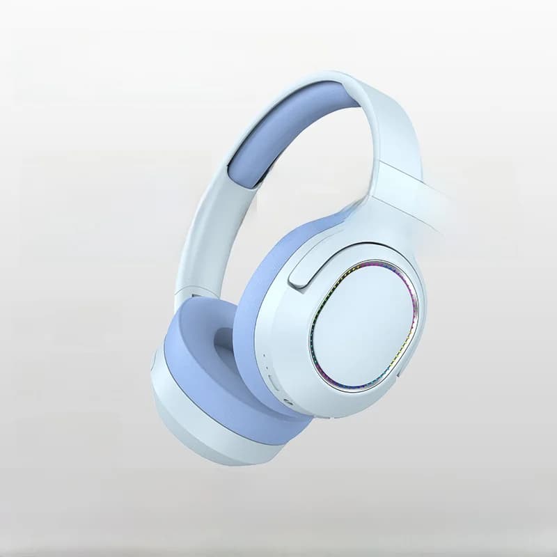 אוזניות אלחוטיות Bluetooth מעל האוזן עם תאורת LED ורדיו FM