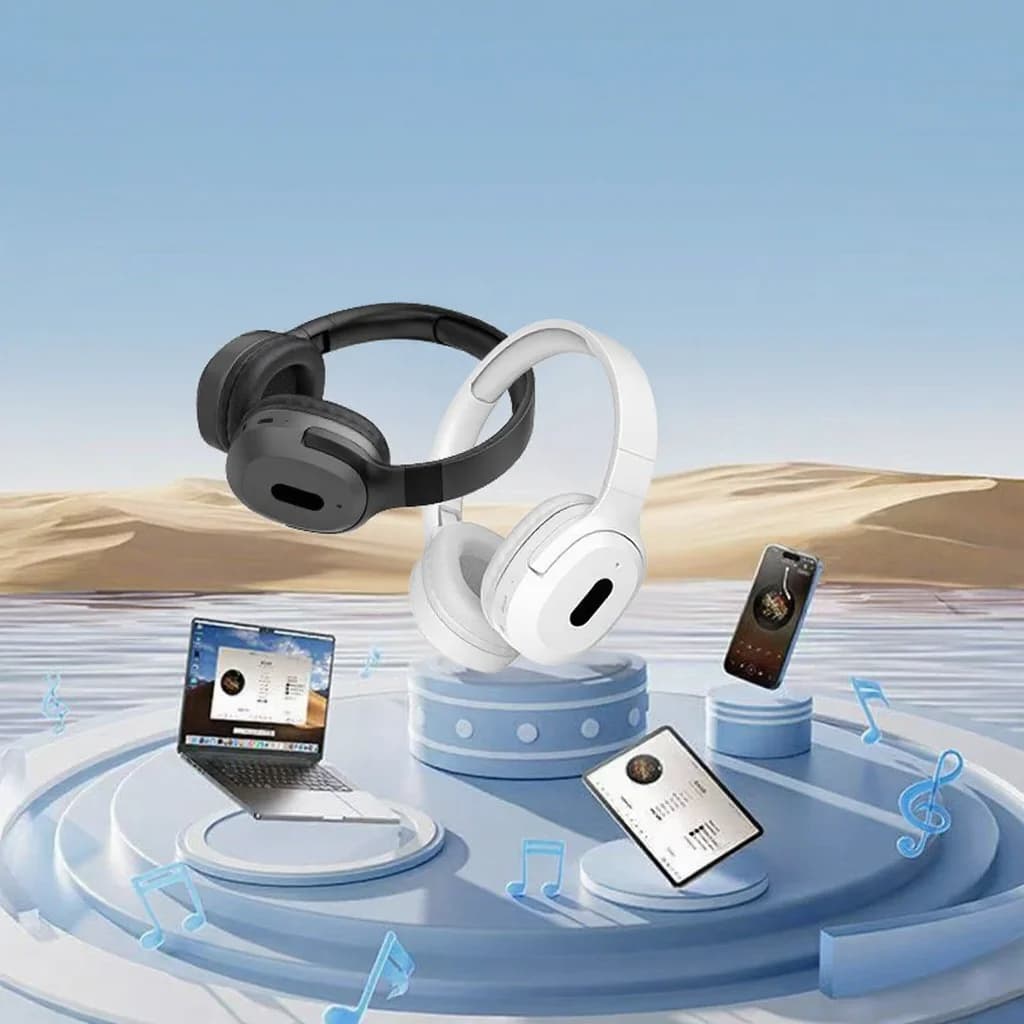 אוזניות Bluetooth אלחוטיות Over-Ear Type-C מוזיקה סטריאו