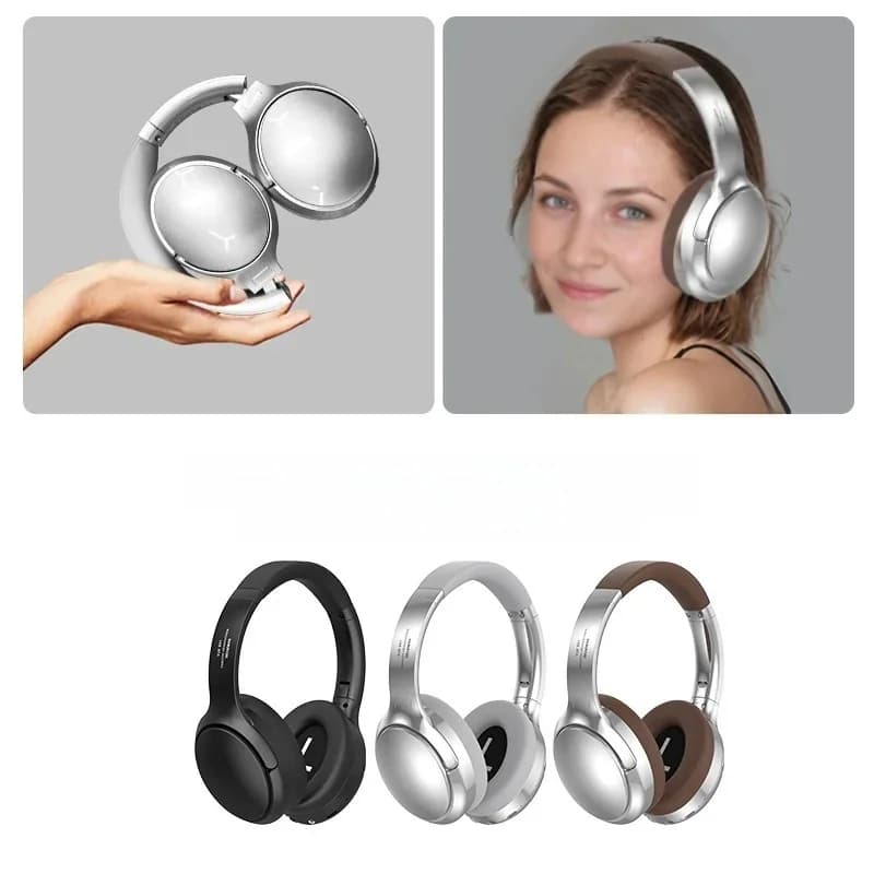 אוזניות Bluetooth רטרו מעל האוזן עם רדיו FM ומצב קווי
