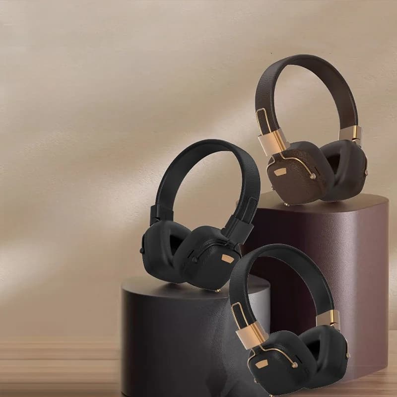 Retro Over-Ear Bluetooth Headphones with EQ Modes and Foldable Design