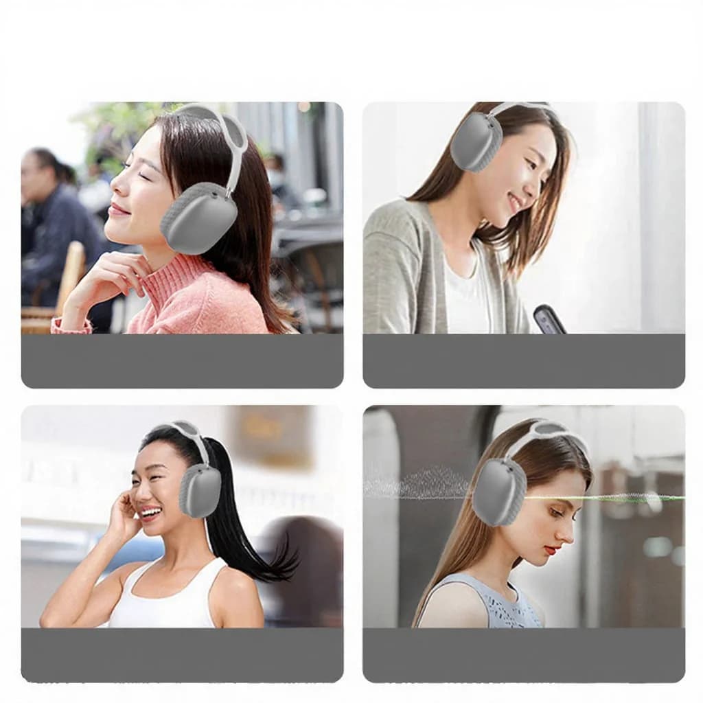 אוזניות אלחוטיות מעל האוזן עם כוסות מגנטיות וקשת רשת