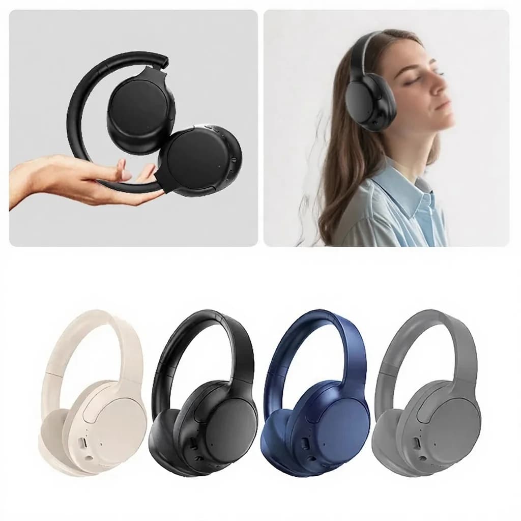 אוזניות אלחוטיות Bluetooth עם ביטול רעשים אקטיבי, סגורות, סוללה חזקה