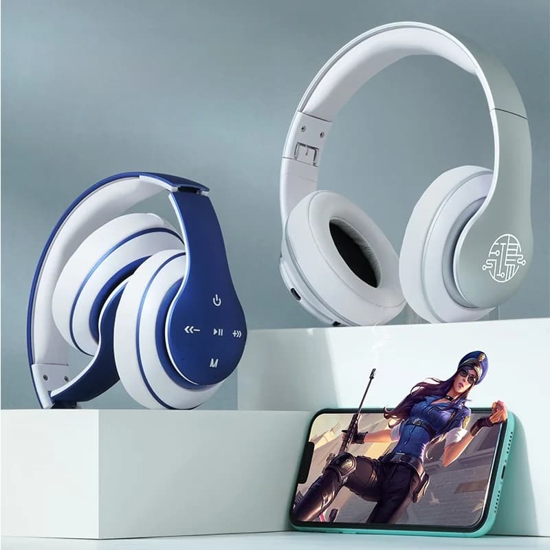 אוזניות אלחוטיות Bluetooth מעל האוזן עם סוללה חזקה