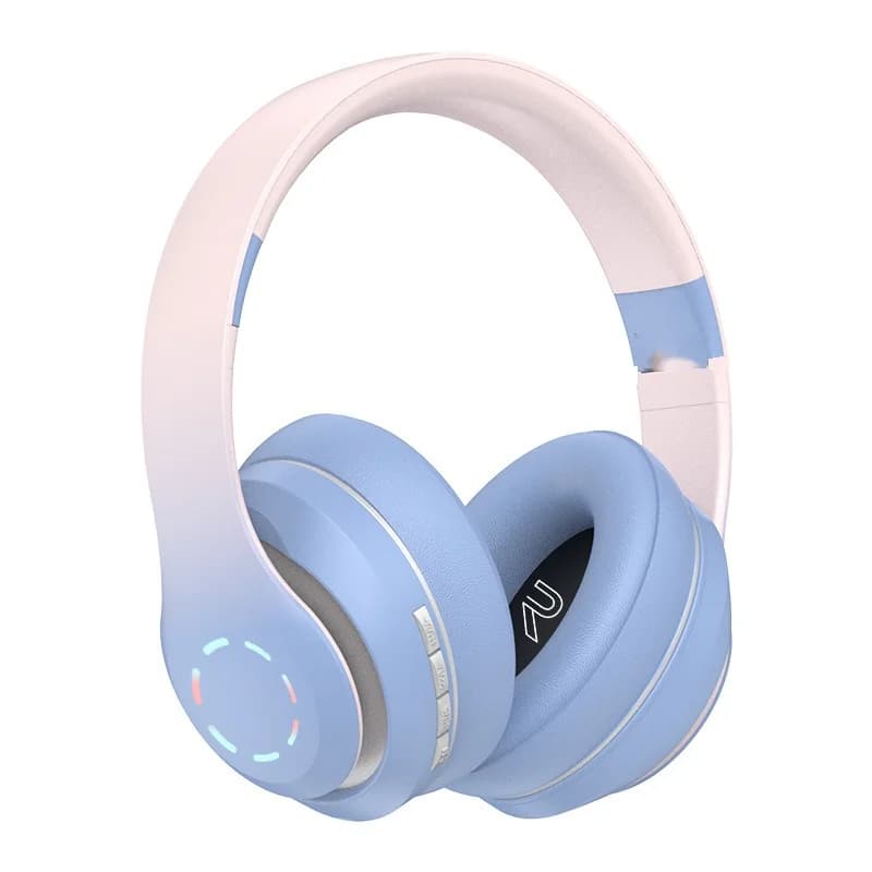 אוזניות אלחוטיות מעל האוזן עם נורות LED ורדיו FM