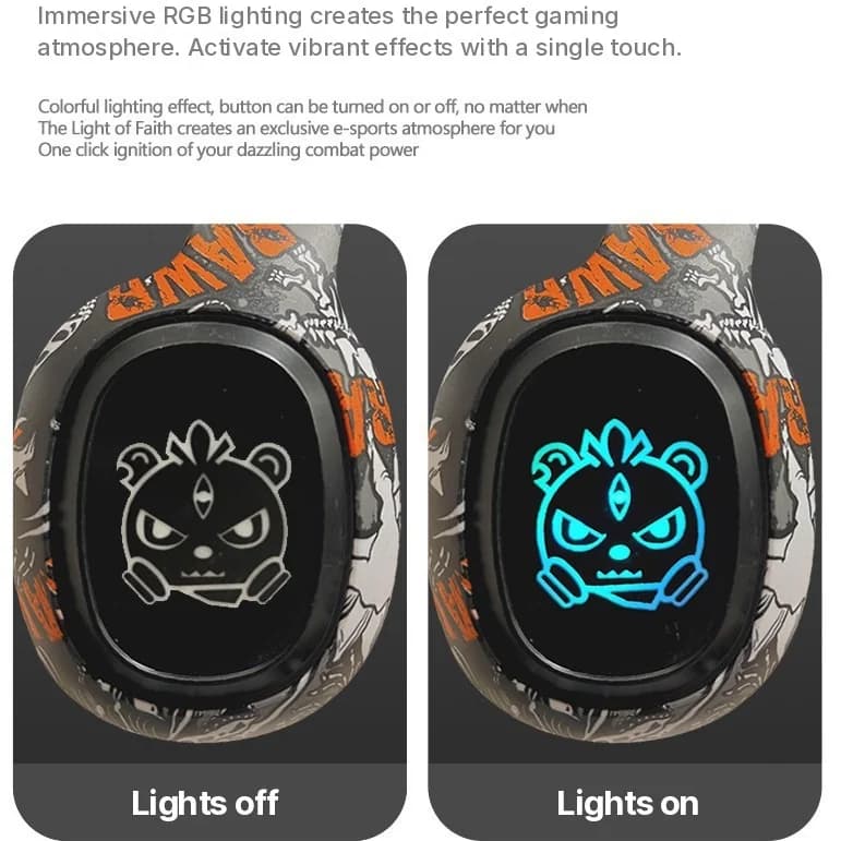 אוזניות בלוטות' מעל האוזן עם רדיו FM ותאורות LED