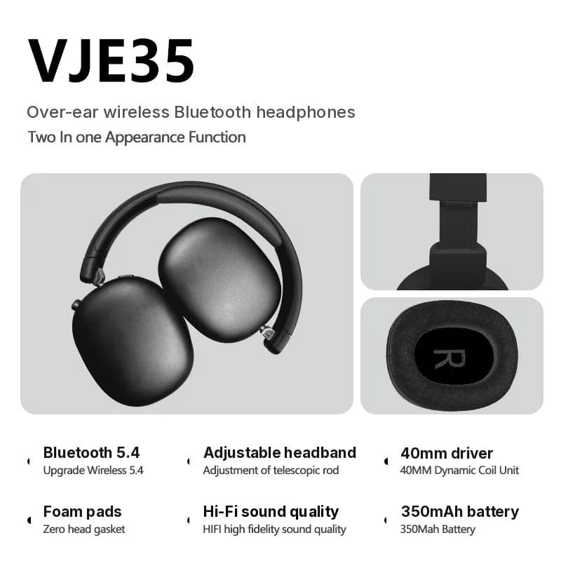 אוזניות אלחוטיות Bluetooth קשת עם רדיו FM וחריץ לכרטיס TF