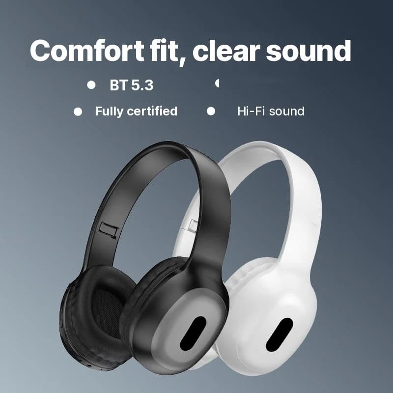 אוזניות Bluetooth מעל האוזן עם חריץ לכרטיס TF וכניסת AUX