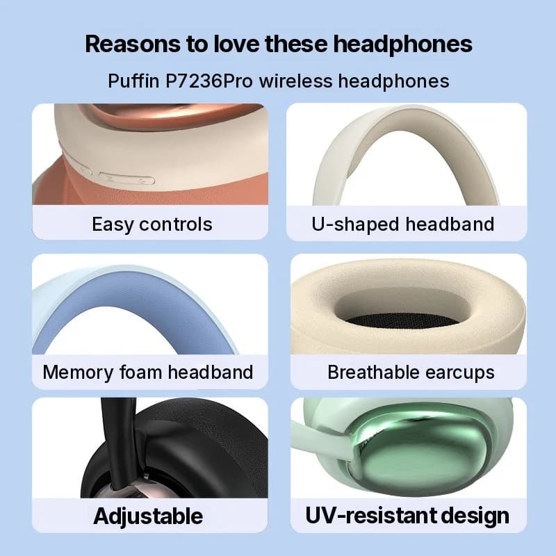 אוזניות אלחוטיות Bluetooth מעל האוזן עם מיקרופון ודרייברים 40 מ"מ