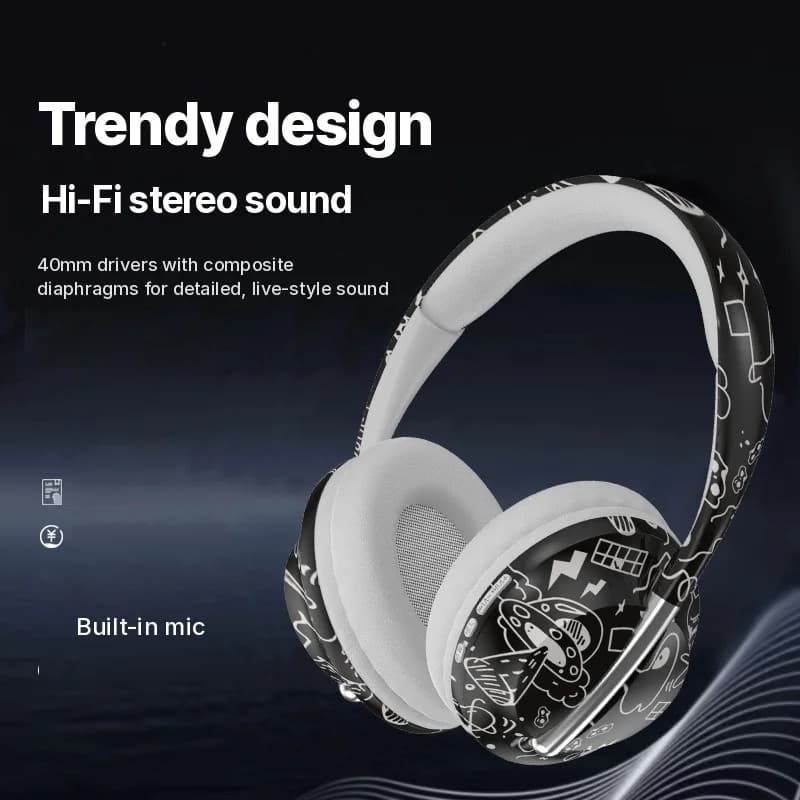 אוזניות Bluetooth קשת עם חריץ לכרטיס TF וקישוריות אלחוטית