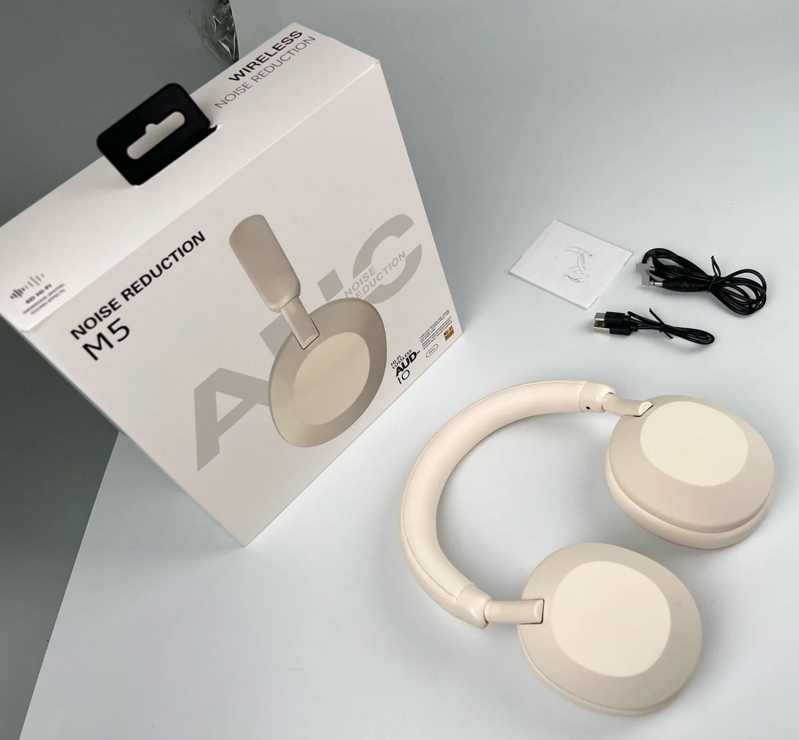 אוזניות Bluetooth אלחוטיות מעל האוזן עם ביטול רעשים אקטיבי (ANC)