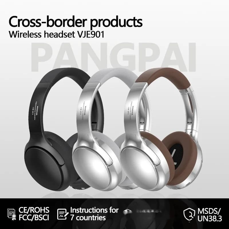 אוזניות Bluetooth אלחוטיות בסגנון רטרו Over-Ear סטריאו עם מיקרופון