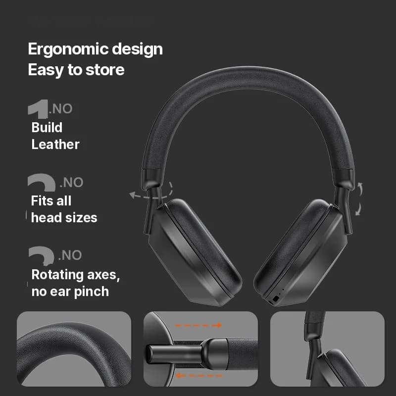אוזניות אלחוטיות עם רדיו FM ו-Bluetooth 5.4