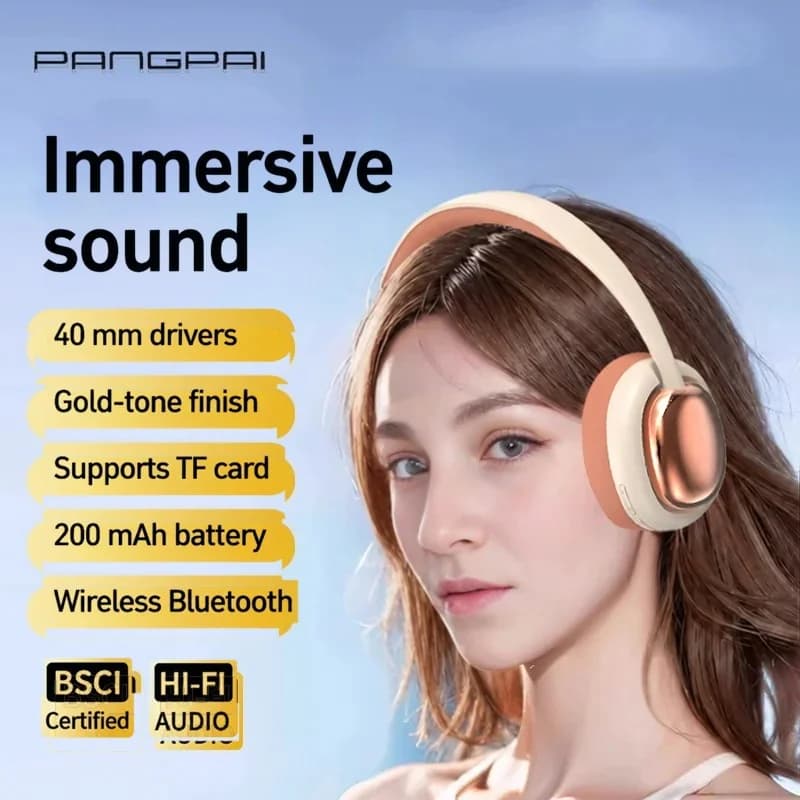 אוזניות אלחוטיות Bluetooth מעל האוזן עם מיקרופון ודרייברים 40 מ"מ