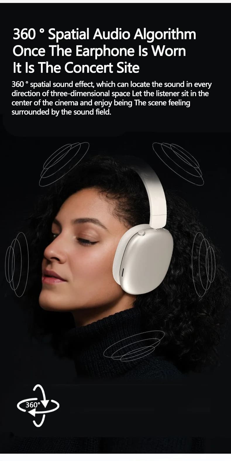 אוזניות אלחוטיות Bluetooth עם ביטול רעשים אקטיבי ומיקרופון