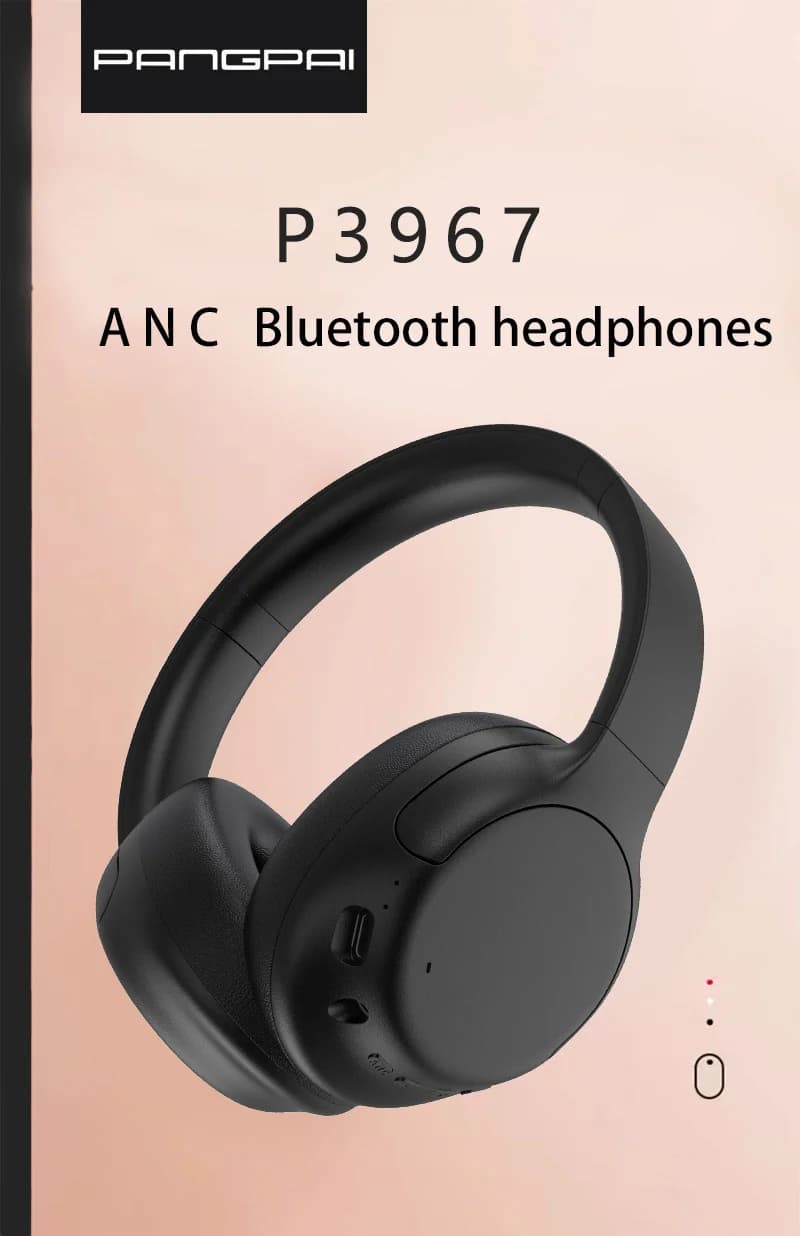 אוזניות אלחוטיות Bluetooth מעל האוזן עם ביטול רעשים אקטיבי