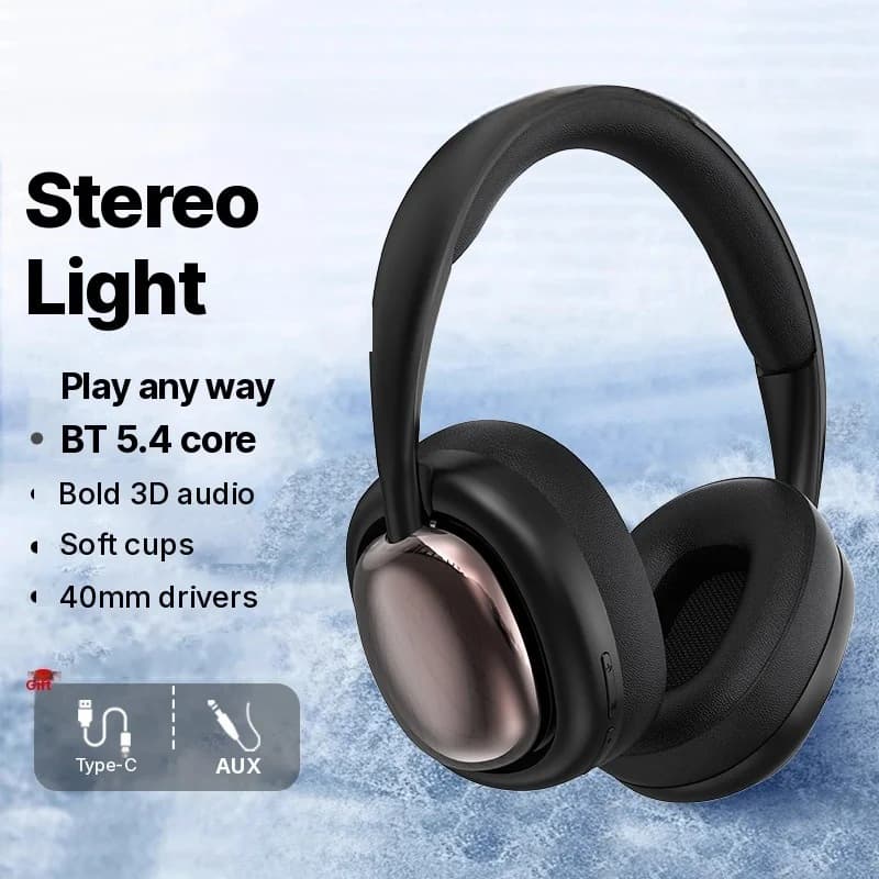 אוזניות אלחוטיות Bluetooth מעל האוזן עם מיקרופון ודרייברים 40 מ"מ